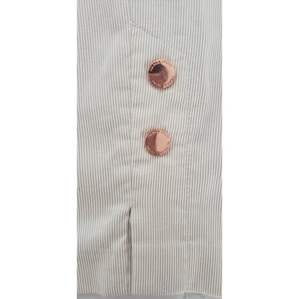 IVANKA TRUMP ANKLE-LENGTH  RIBBED TEXTURE BEIGE PANTS SZ 12 - Picture 8 of 8